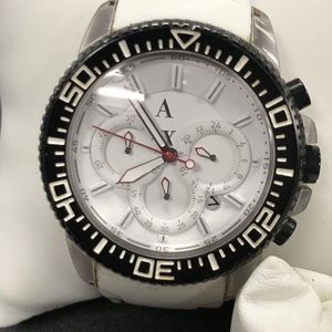 Armani Exchange White Chronograph Silicone Band Men's Watch